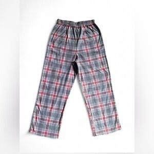 Kids Plaid Pajama Bottoms - Gray and Red